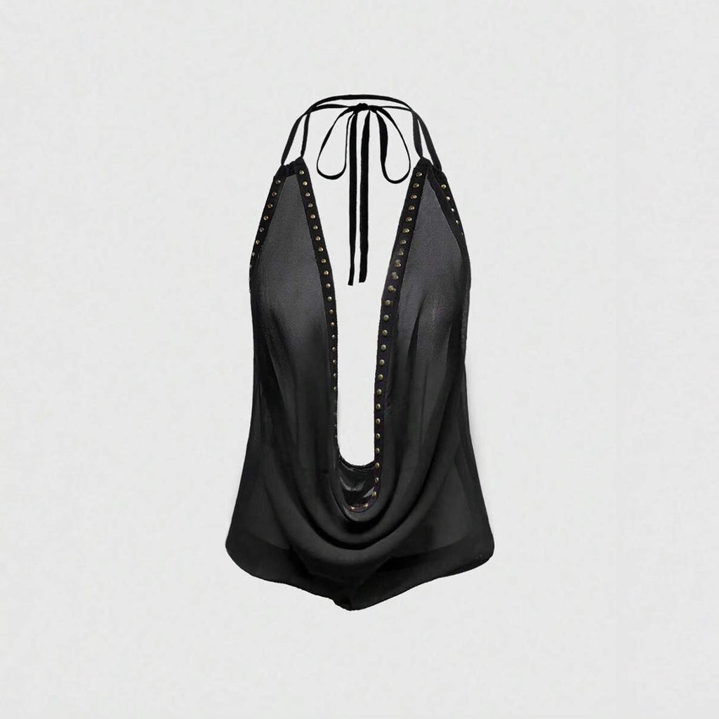 Slim-fit topp med nagler