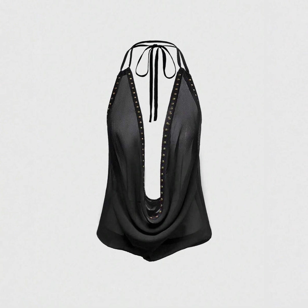 Slim-fit topp med nagler