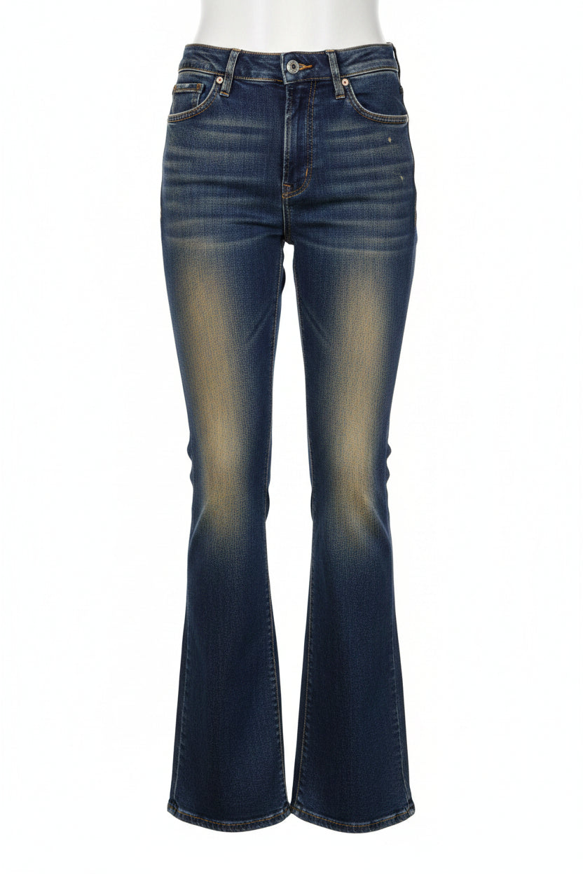 Retro Vasket Flare-jeans med Høy Midje
