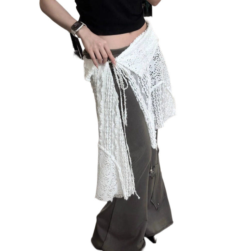 Bandage Dress Hollow Lace Apron Women's Spring New Jacquard Skirt
