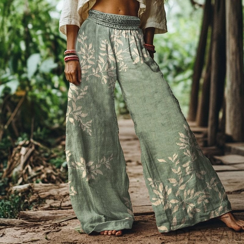 Midriff-baring Wide-leg Casual Pants