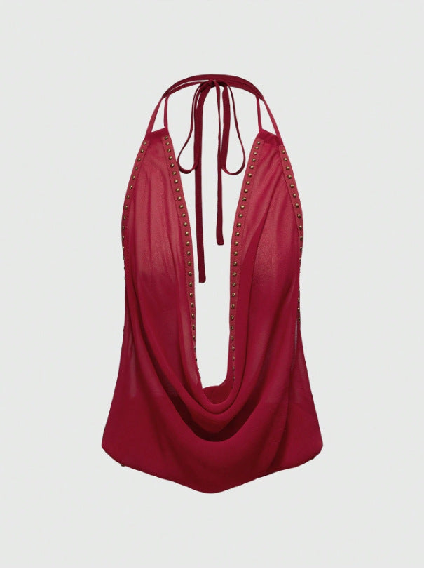 Slim-fit topp med nagler