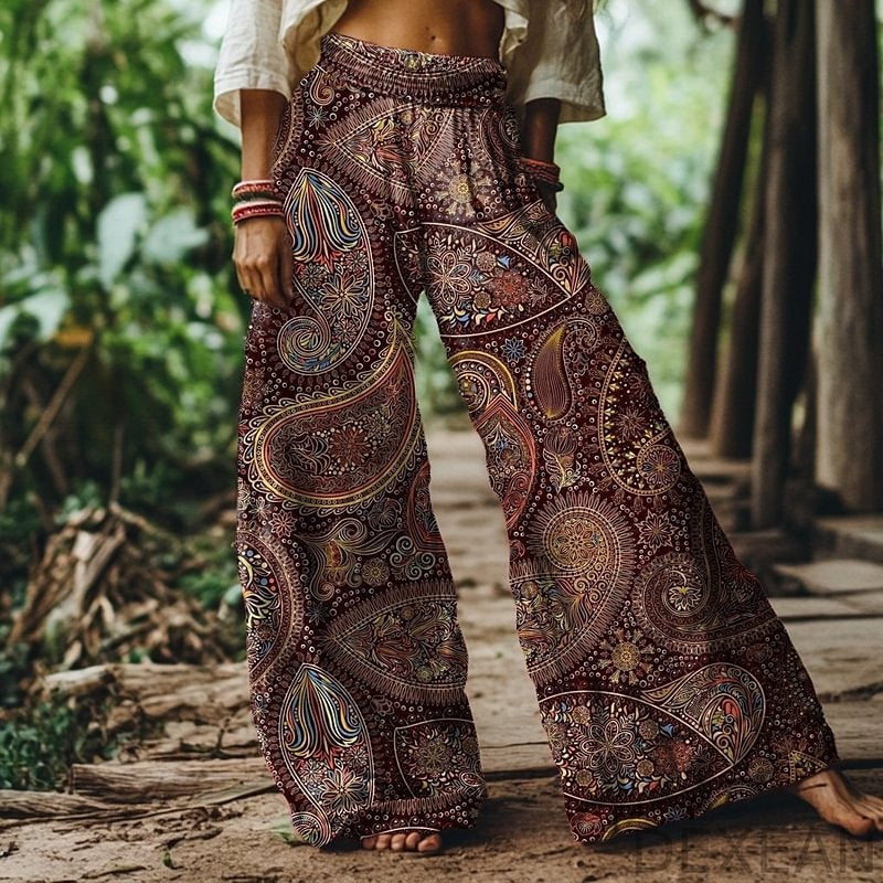 Midriff-baring Wide-leg Casual Pants