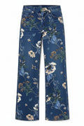Vide Straight-jeans med Retro Print