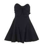 European And American-style Chic Sexy Slim-fit Bow-embellished Tube Top Short Dress