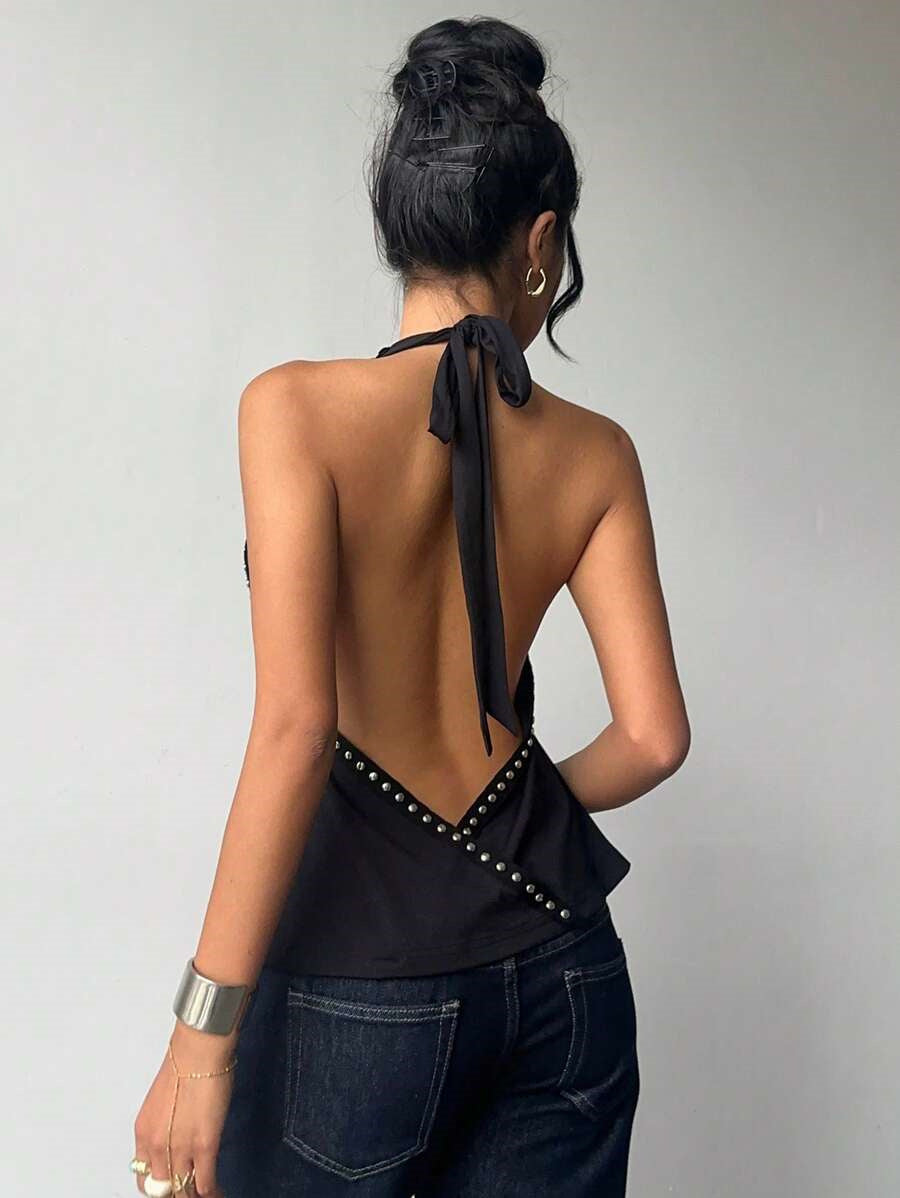 Slim-fit topp med nagler