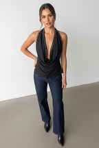 Slim-fit topp med nagler