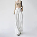 Women's White Wide-leg Straight Jeans