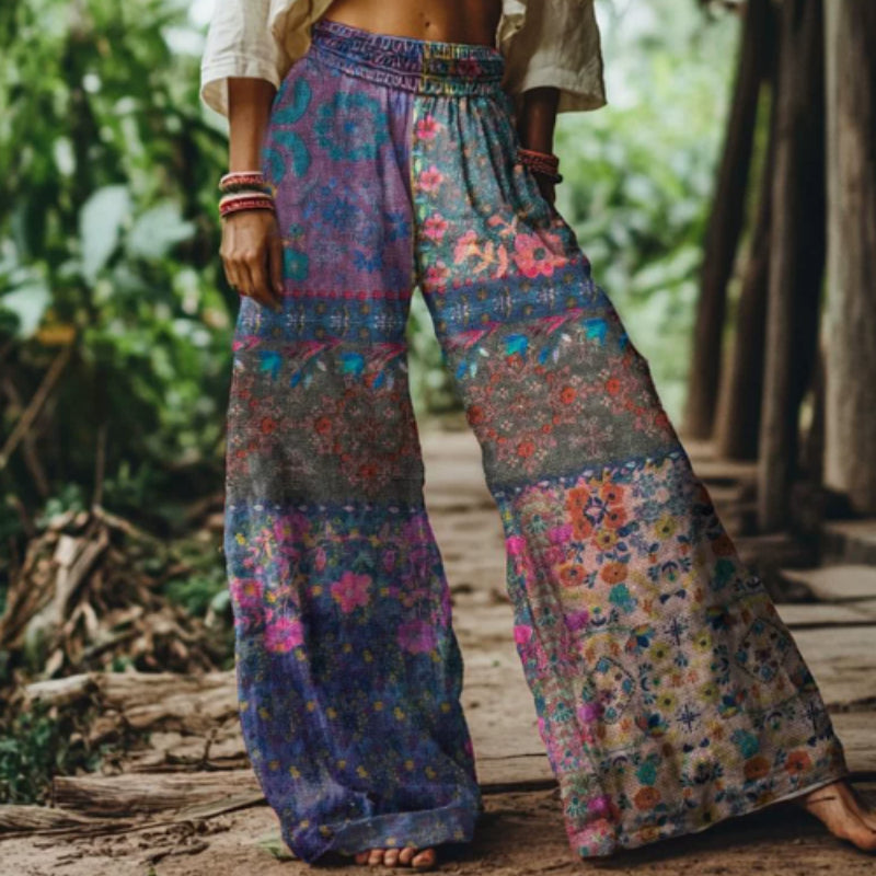 Midriff-baring Wide-leg Casual Pants