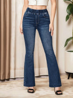 Strøkne Bootcut-jeans med Høy Midje