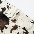 American-style Retro Cow-Motif Multi-Pocket Workshorts For Women