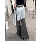 Bandage Dress Hollow Lace Apron Women's Spring New Jacquard Skirt