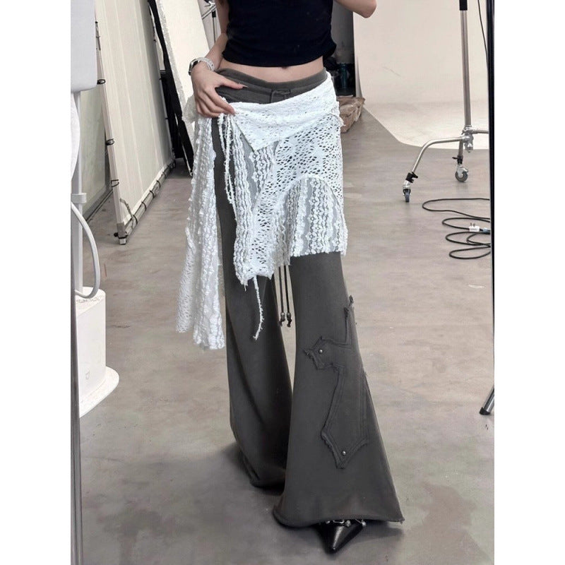 Bandage Dress Hollow Lace Apron Women's Spring New Jacquard Skirt