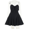 European And American-style Chic Sexy Slim-fit Bow-embellished Tube Top Short Dress