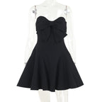 European And American-style Chic Sexy Slim-fit Bow-embellished Tube Top Short Dress