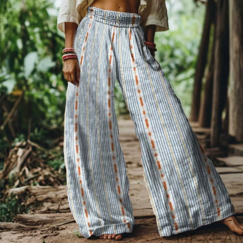 Midriff-baring Wide-leg Casual Pants