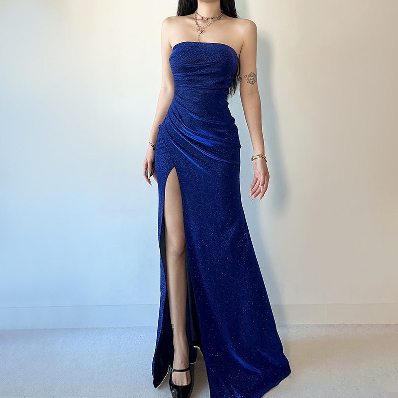 Summer New Style Fashionable Slim-fit Sparkly Tube Dress