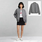 Oversized Bomber Jakke med Lommer