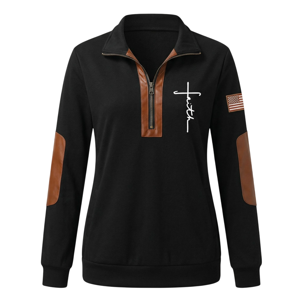Myk Half-zip Hoodie med Trykk