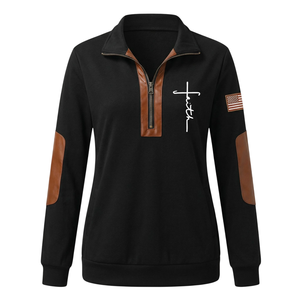 Myk Half-zip Hoodie med Trykk